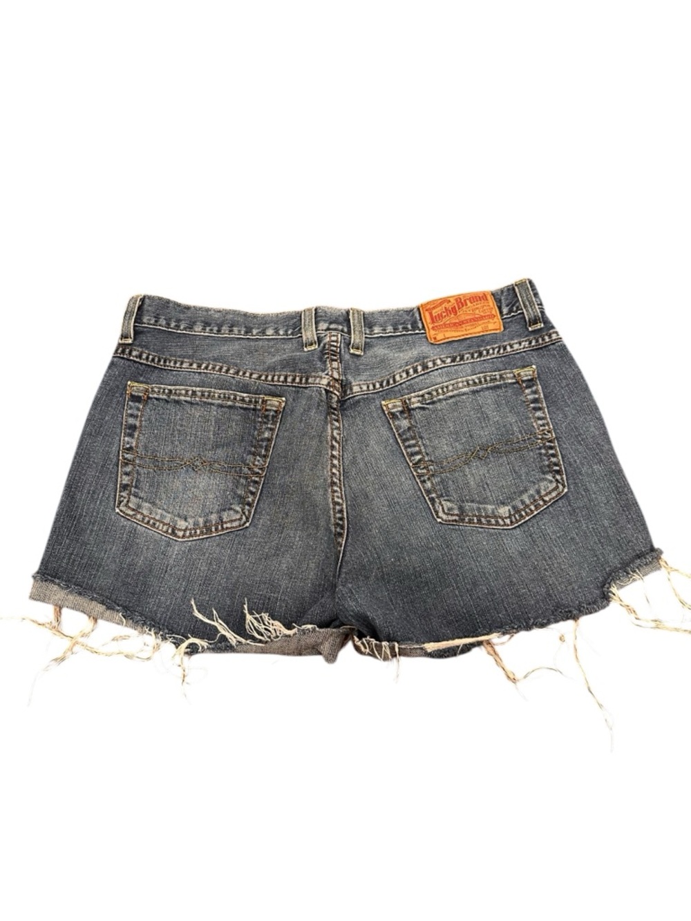Vintage Y2K Lucky Brand Dark Wash Denim Cutoff Shorts size 30. Made in USA